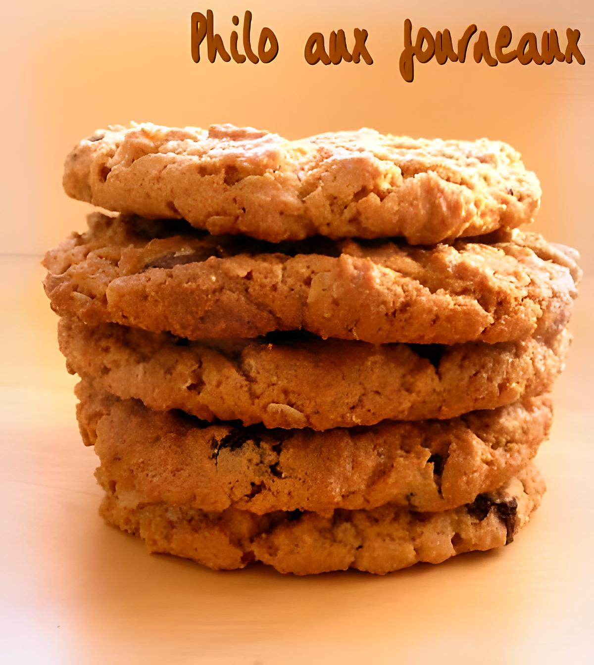 recette Cookies aux flocons d'avoine & au beurre de cacahuètes