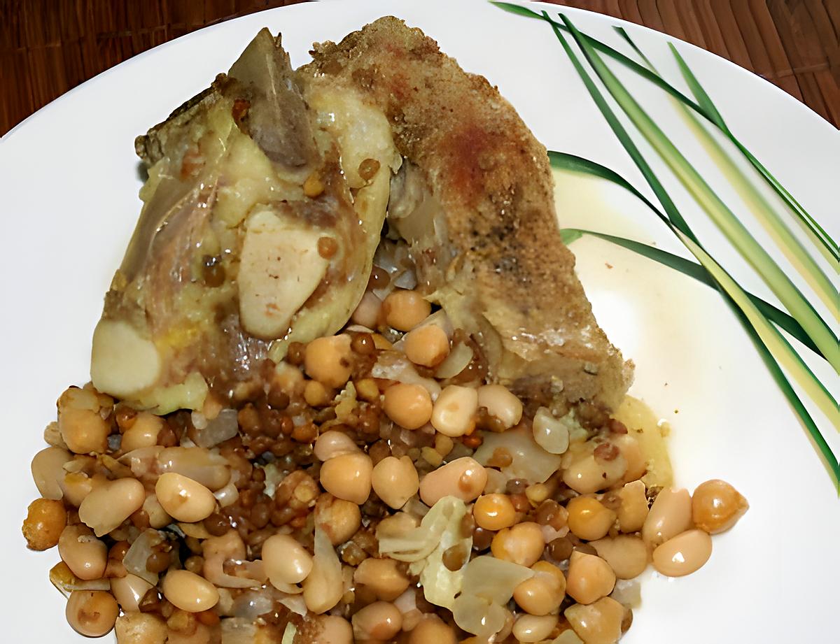 recette Poitrine de veau et légumes secs