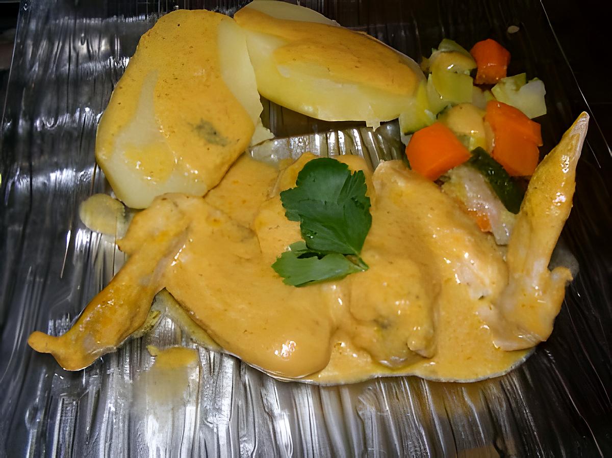 recette ail de poulet sauce légume et sa pomme de terre