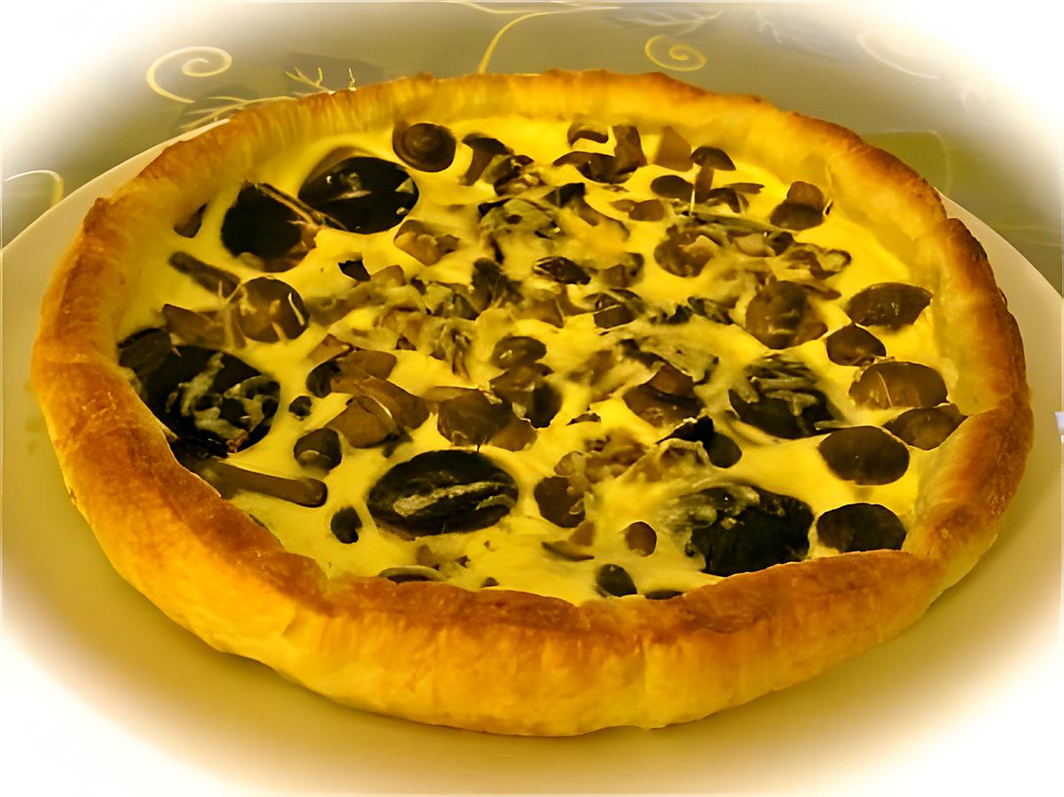 recette TARTE AUX CHAMPIGNONS