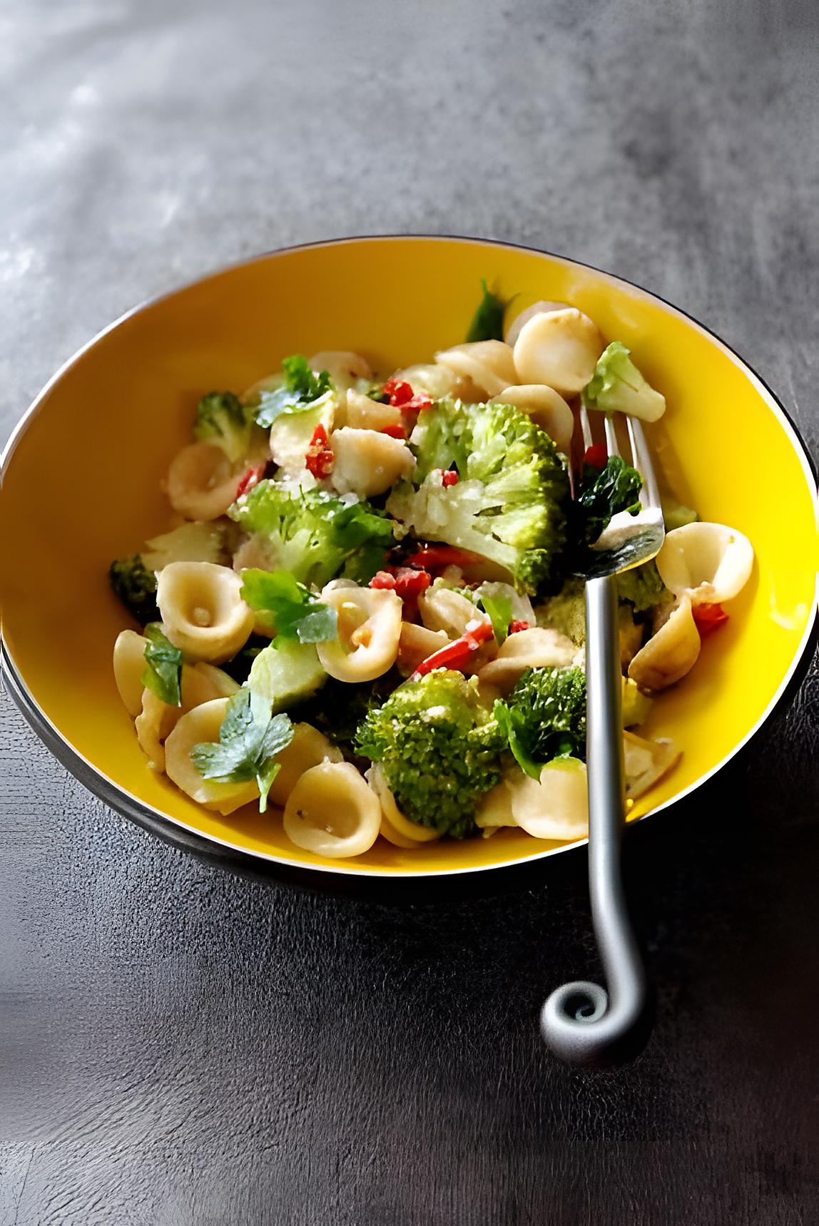 recette Orecchiette au brocoli, anchois et piment oiseau