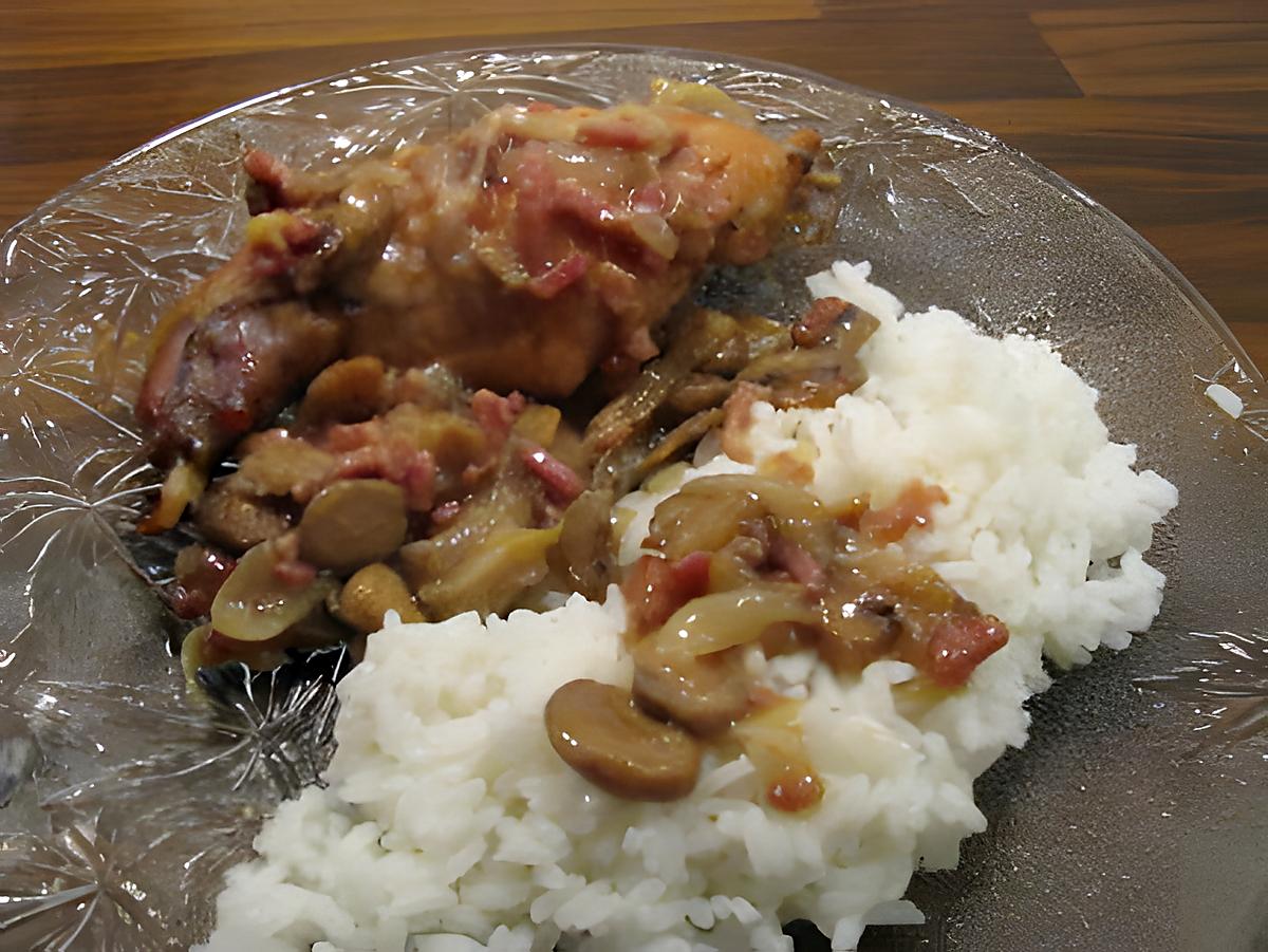 recette Lapin aux champignons et petits lardons ou la recette de ma grand mère