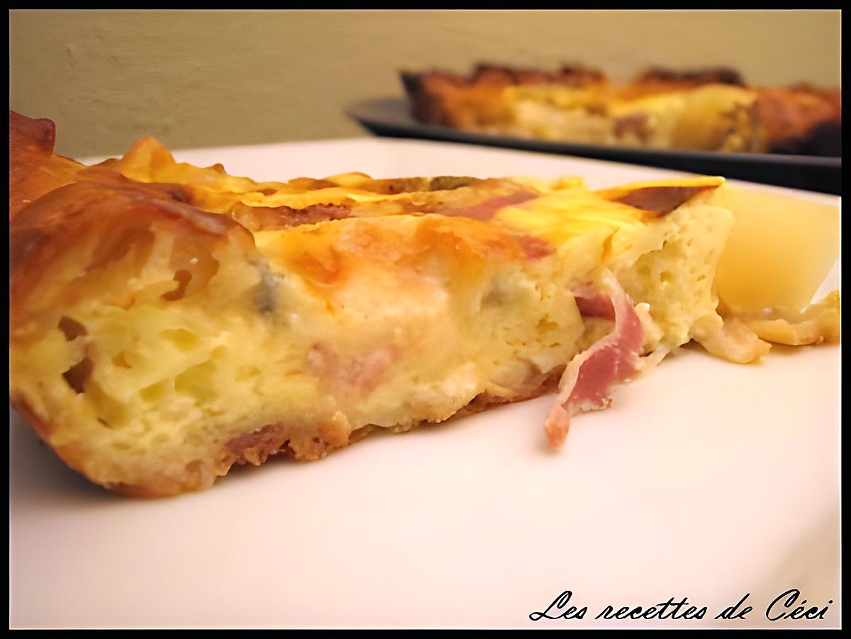 recette Quiche sucrée-salée au roquefort & poires et jambon fumé