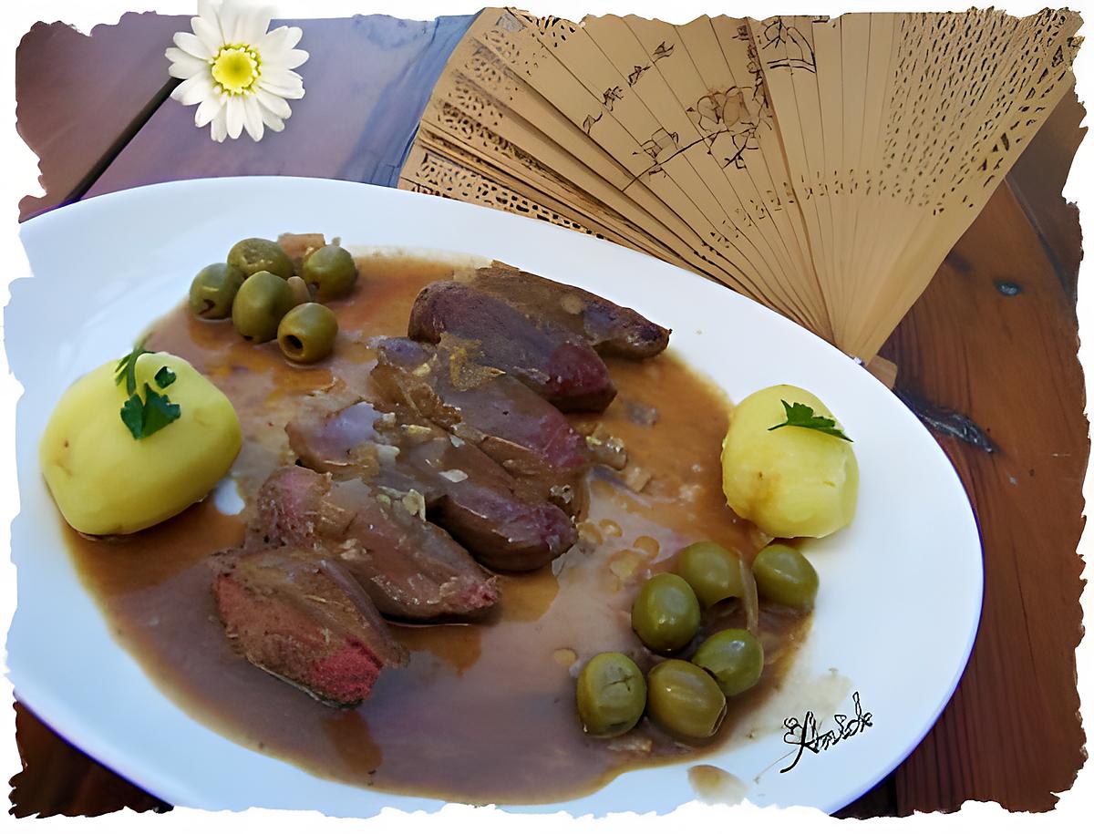 recette Magrets de canard gras aux olives