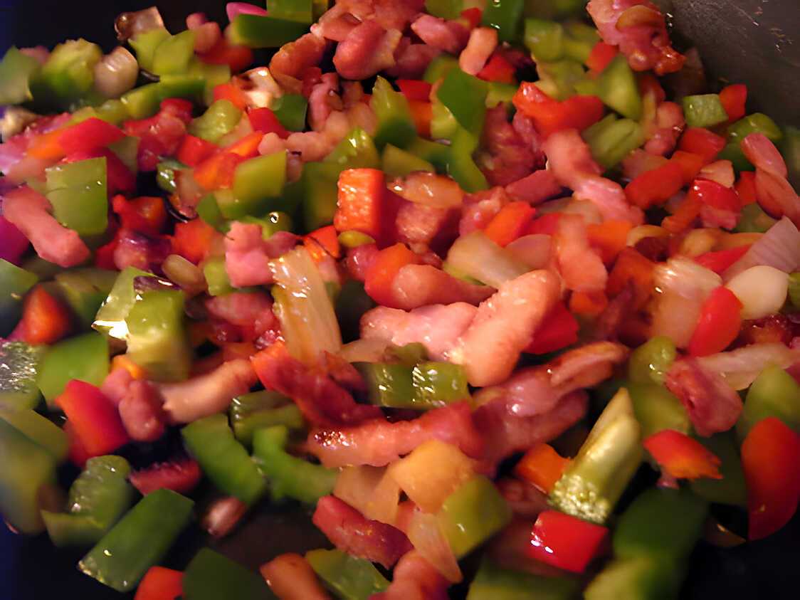 Poelé de légumes aux lardons.