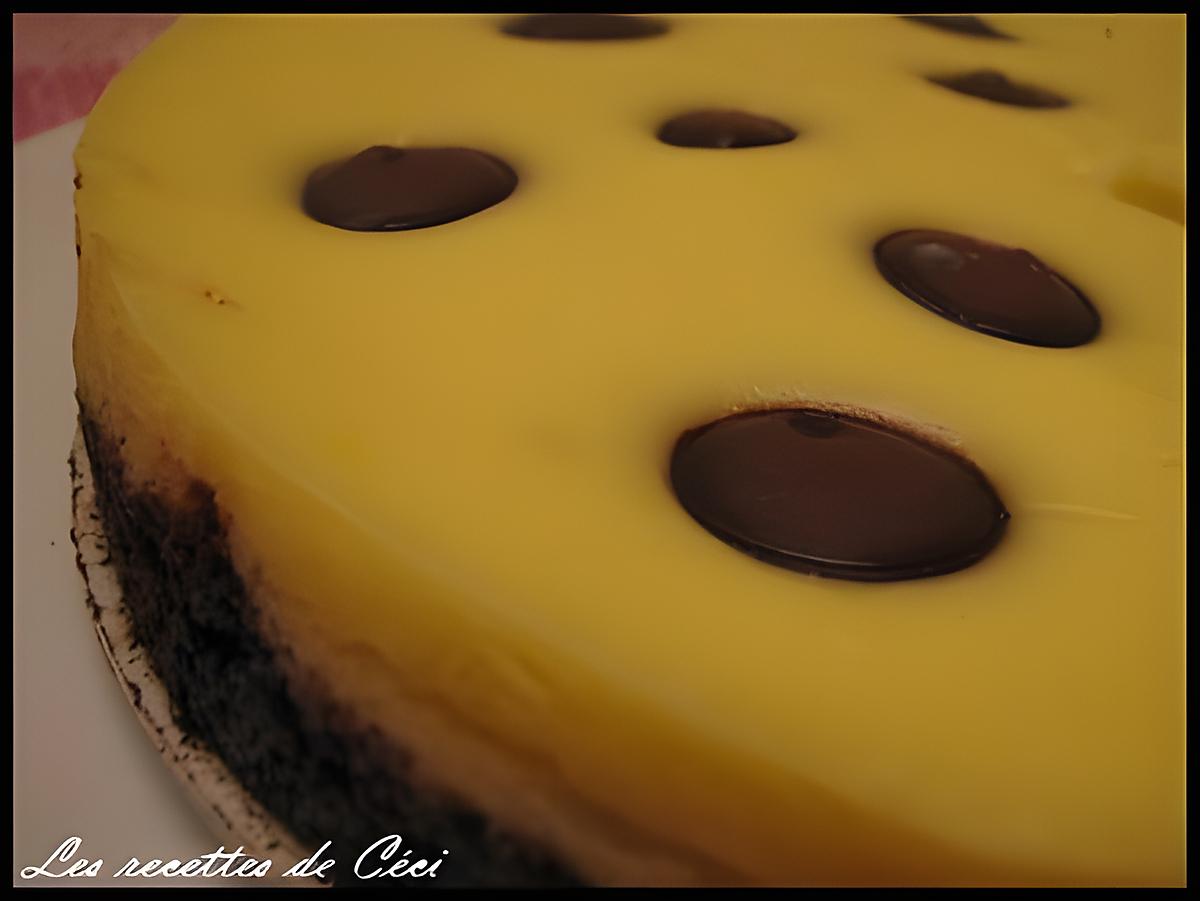 recette Cheesecake au lemon curd truffé de chocolat