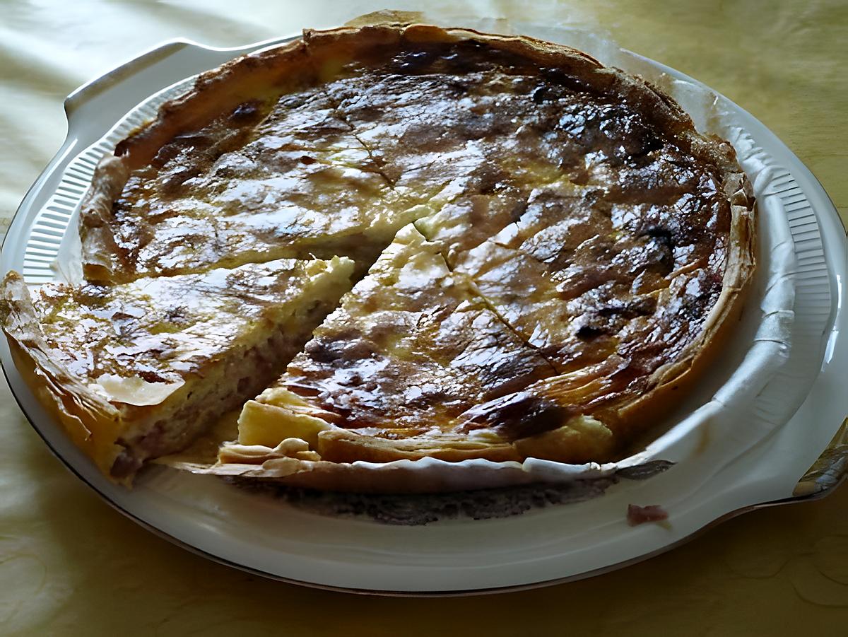 recette Tarte aux lardons et fondue d'oignon