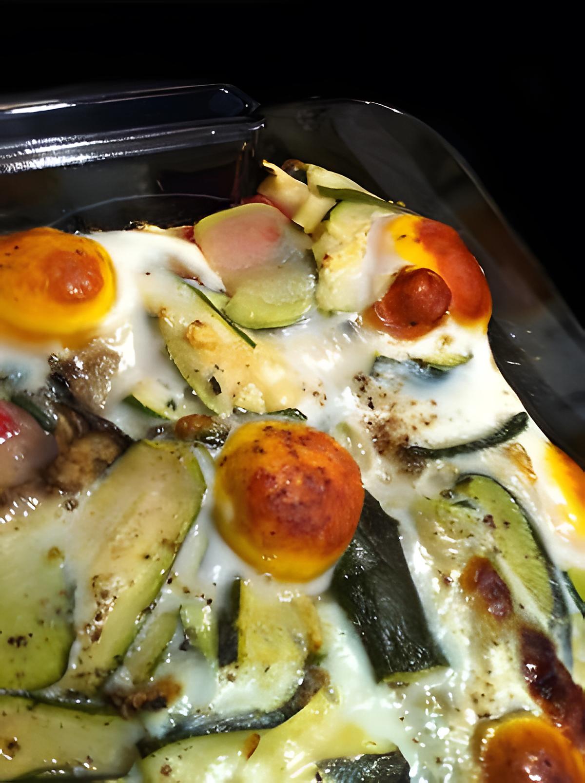 recette Operation FVV  (Frigo Vide pour les Vacances) Oeufs au four à l'espagnole !