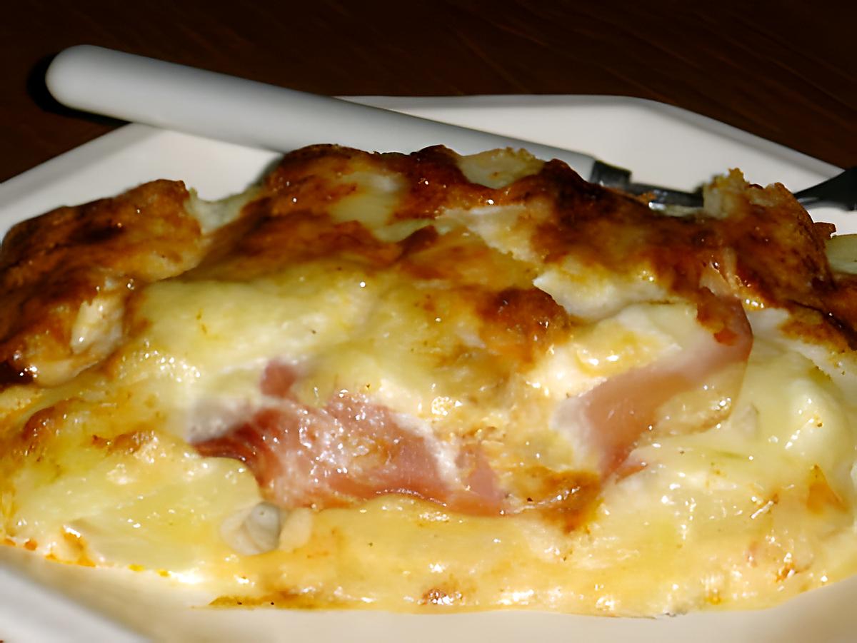 recette Millefeuille de pommes de terre au chèvre et bacon gratiné