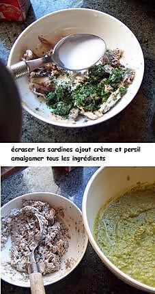 recette Verrine de petits pois et crème de sardines