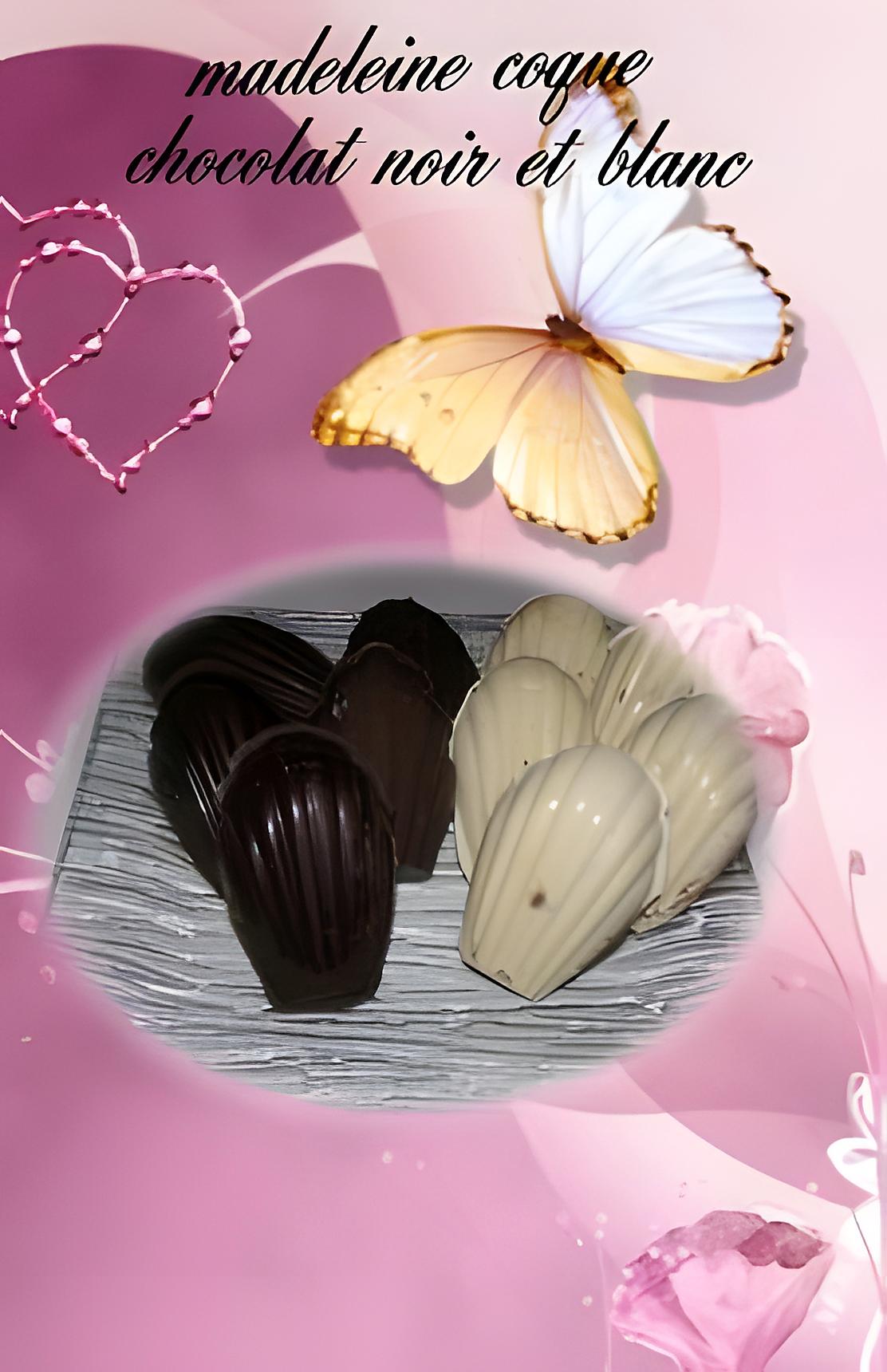 recette madeleine coque chocolat blanc et noir