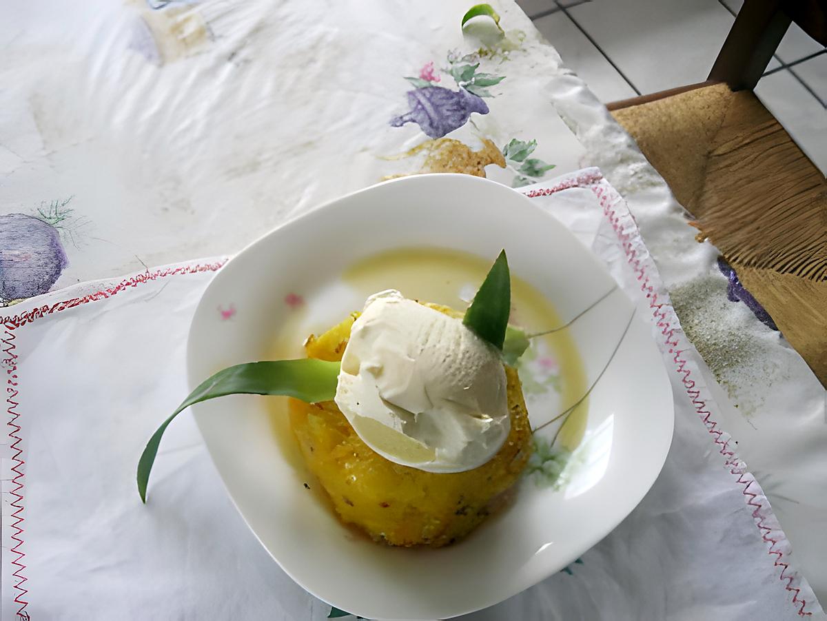 recette CHAUD FROID ANANAS GLACE VANILLE