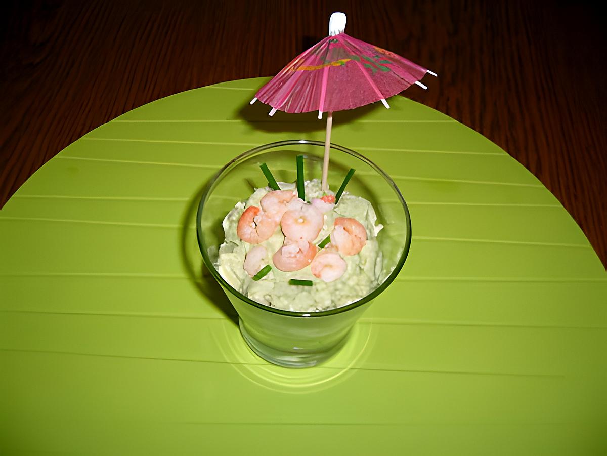 recette Verrine d'avocat aux crevettes