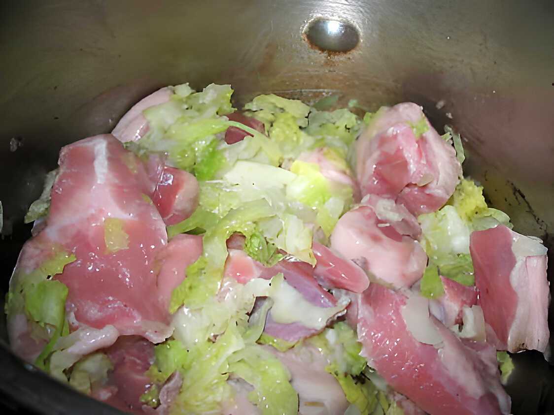 Recette de Sauté de porc en habit de choux