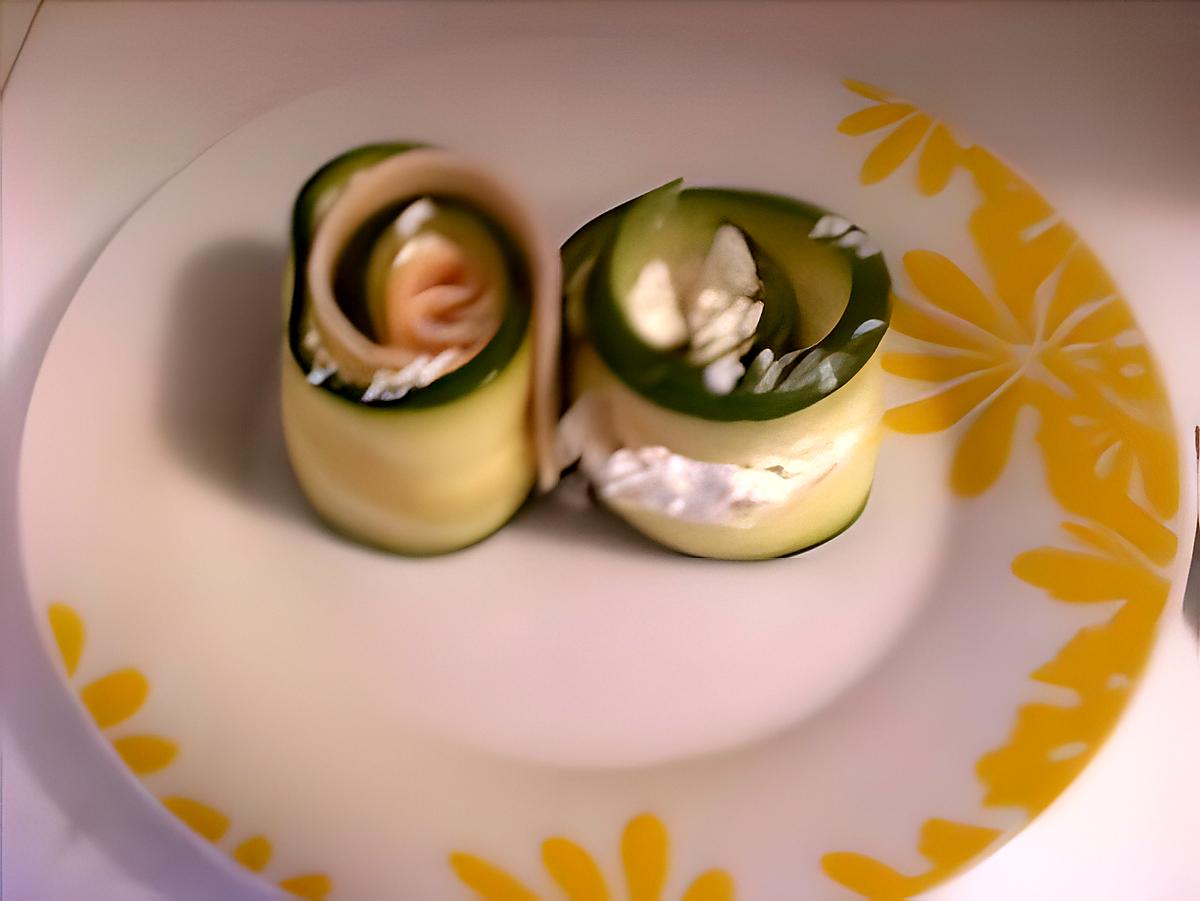 recette Roulade de courgette fromage jambon