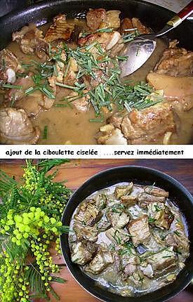 recette Sauté de veau à l’ail et à la ciboulette