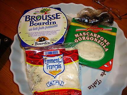 recette tarte brousse/ mascarpone/gorgonzola