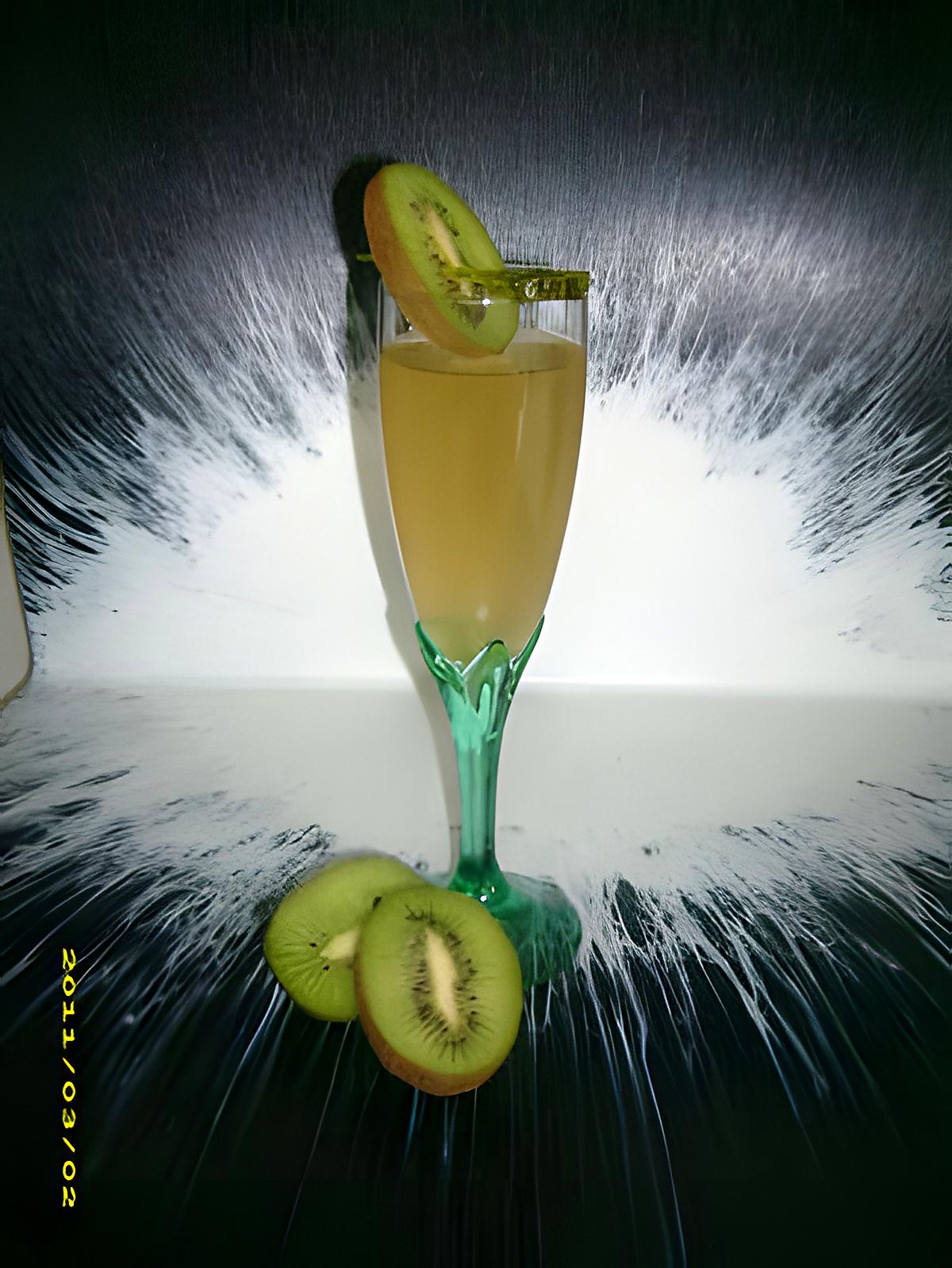 recette cocktail de champagne à la pèche