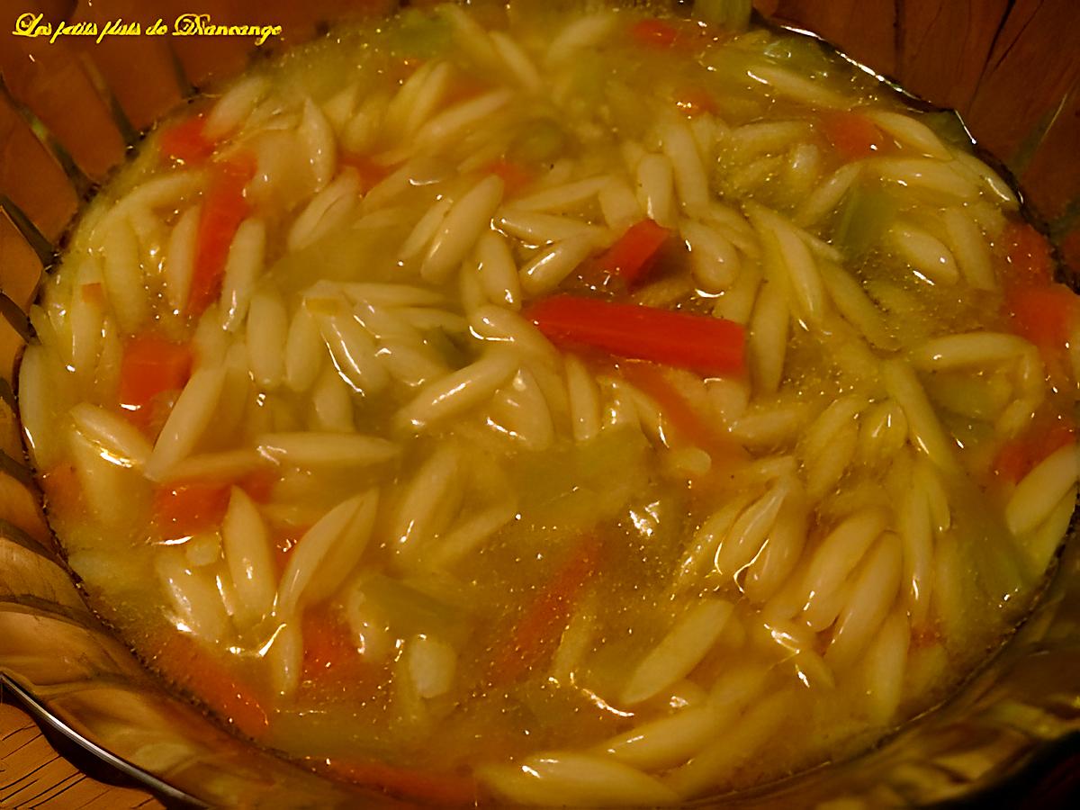 recette Soupe à l'orzo et aux légumes