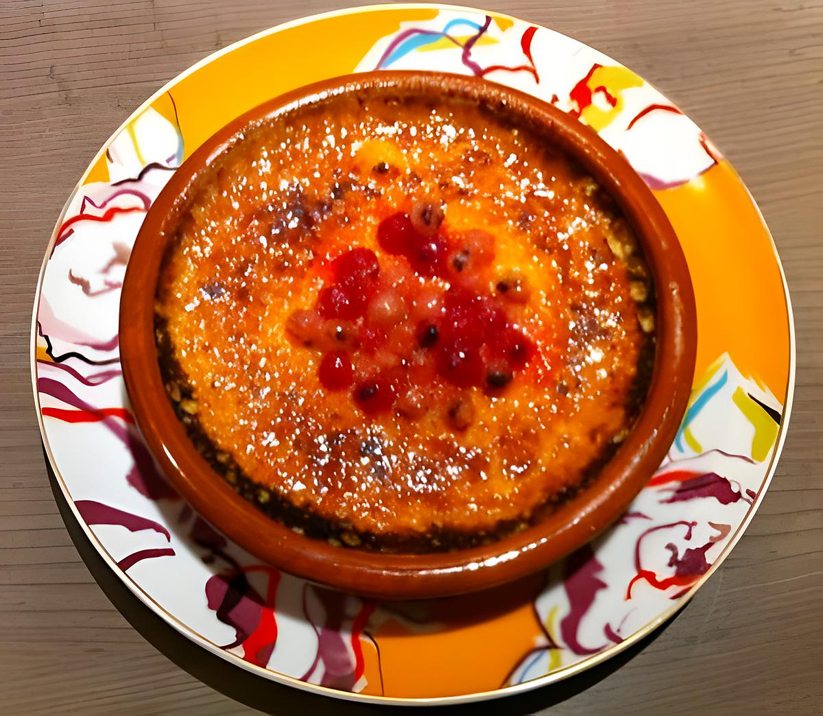 recette Crème brûlée aux fruits rouges.