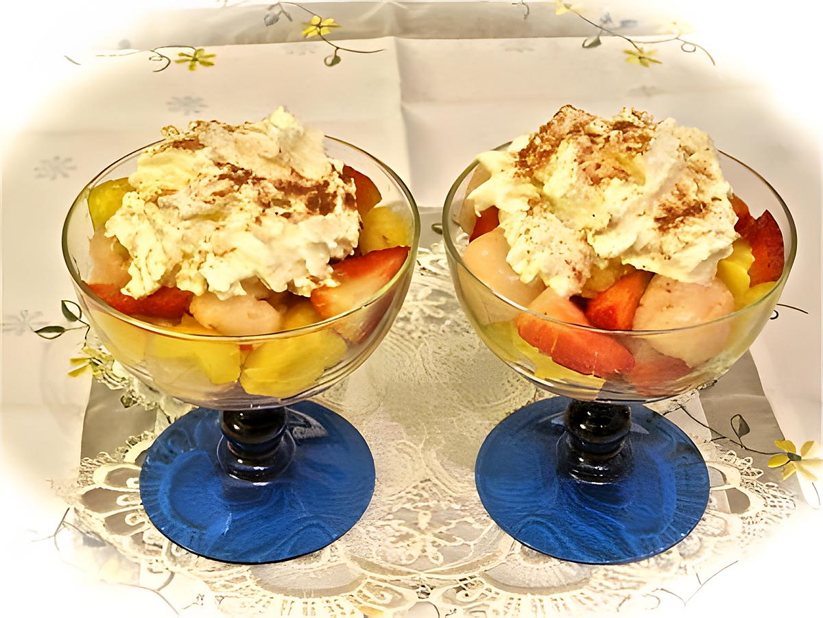 recette COUPE DE LITCHIS ANANAS FRAISES