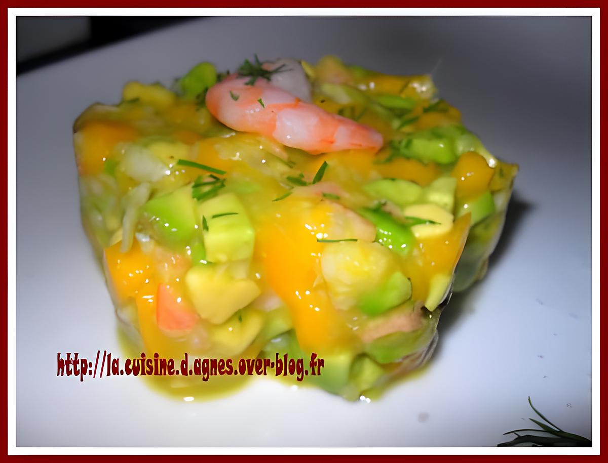 recette tartare de crevettes mangue et avocats