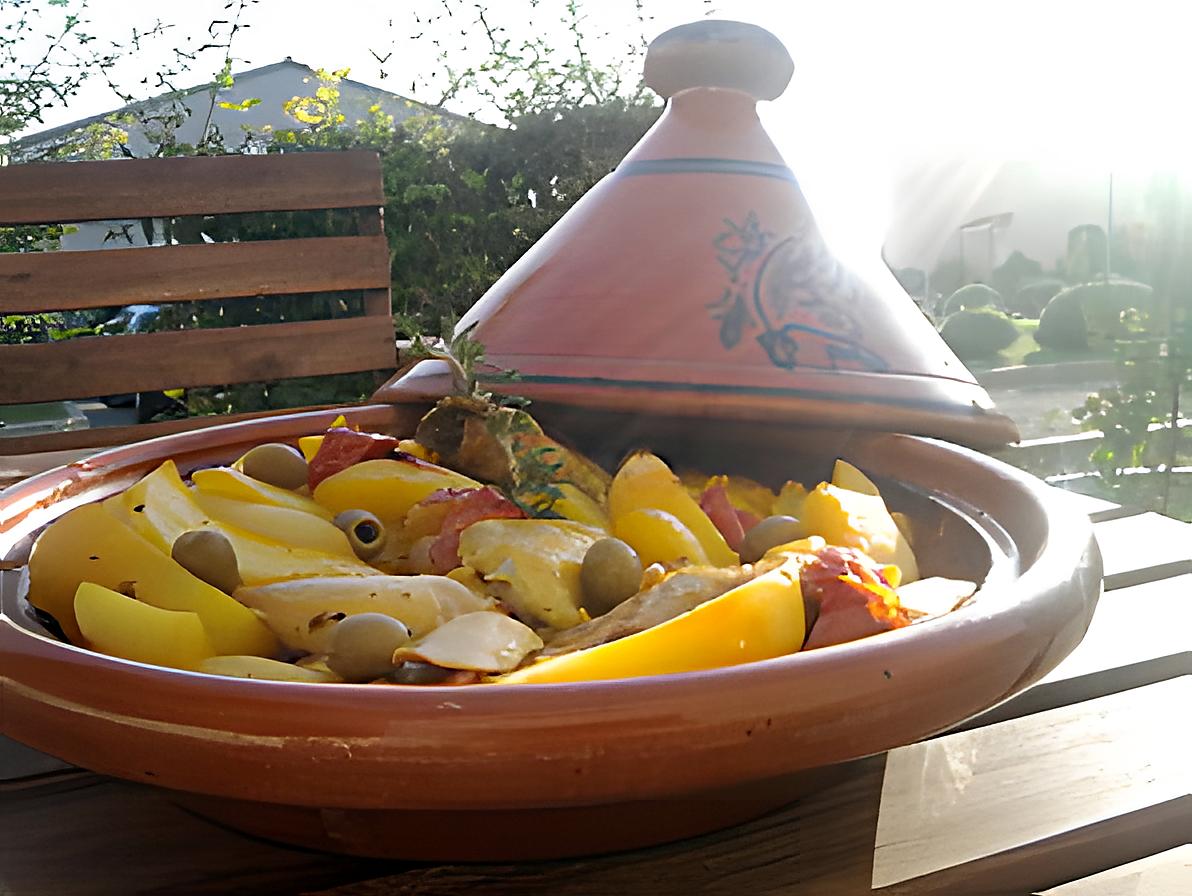 recette Tajine de poulet aux pommes de terres et olives