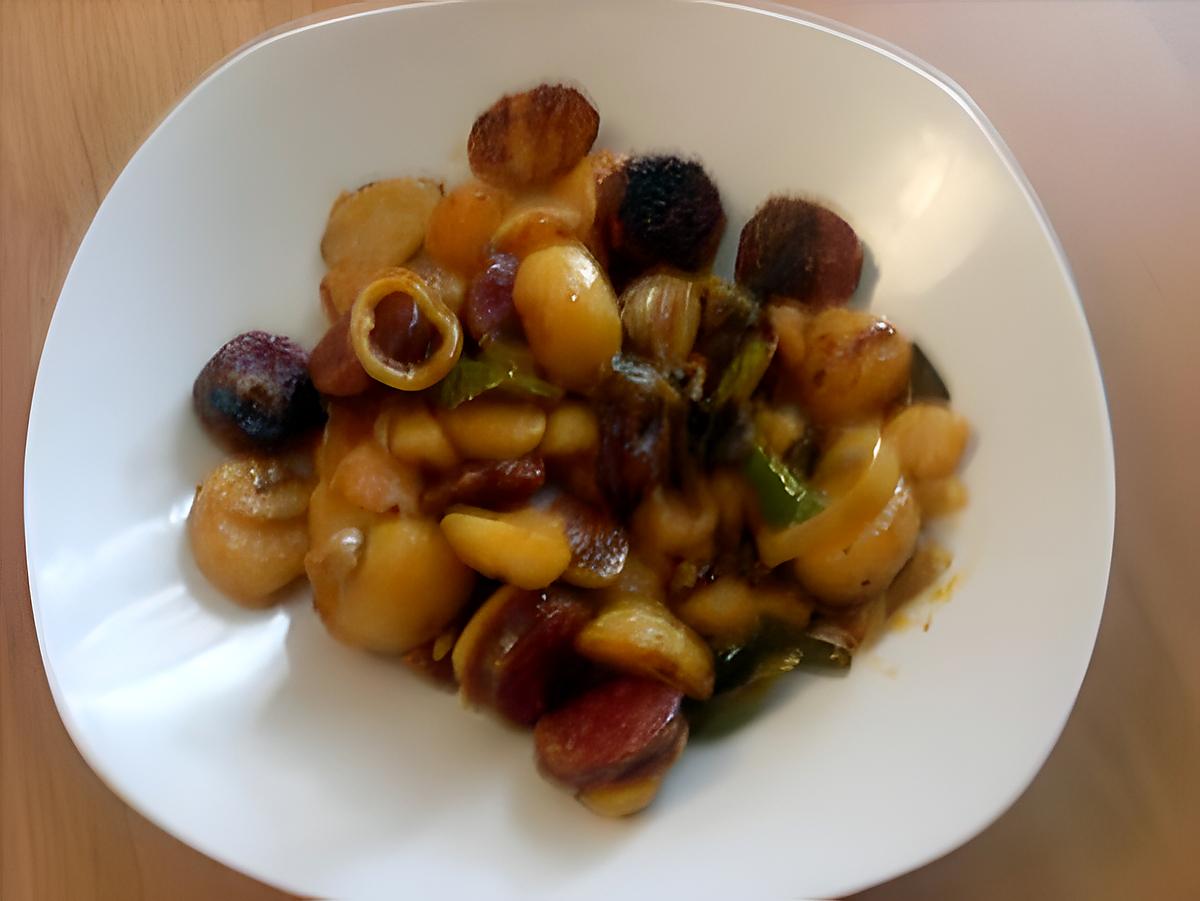 recette Pommes de terre sauté, oignons, poivrons, chorizo