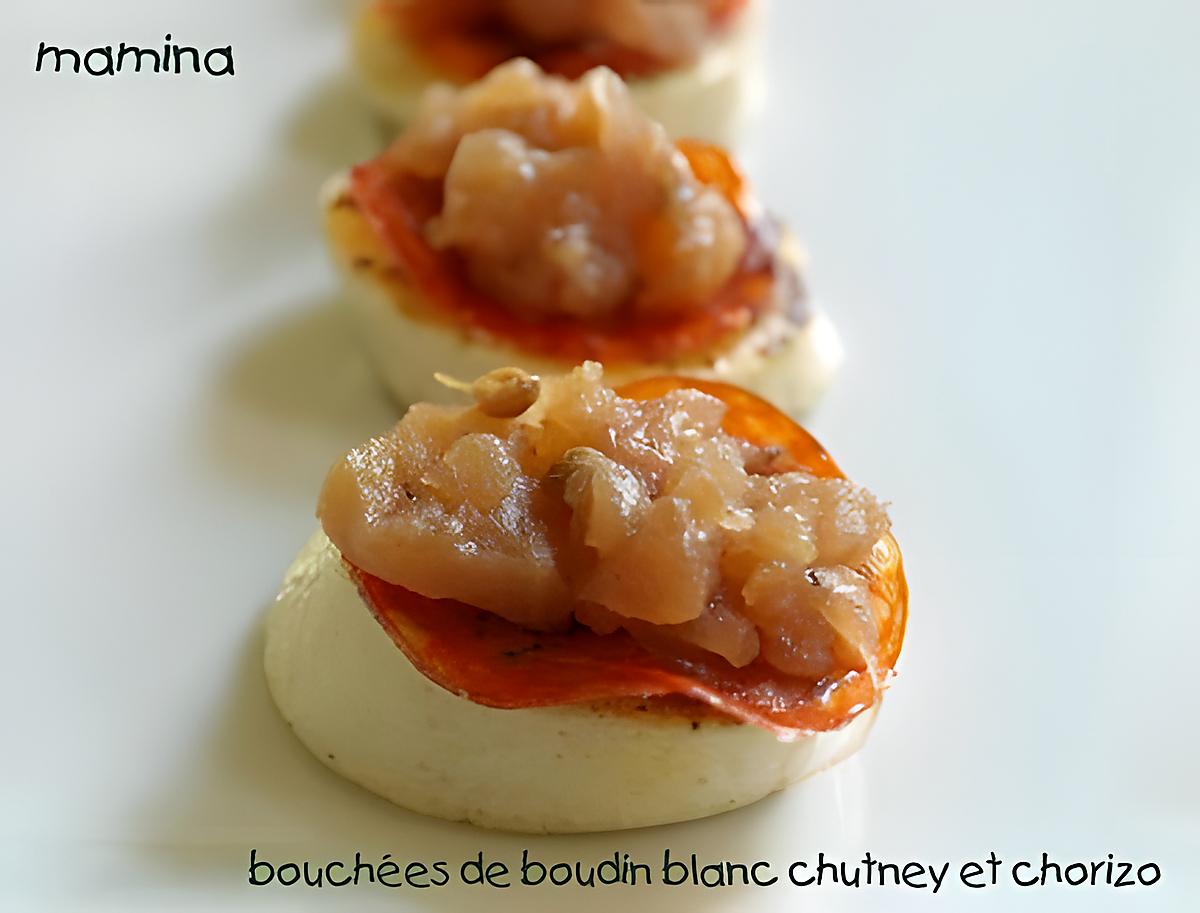 recette BOUDIN BLANC AU CHORIZO ET AU CHUTNEY