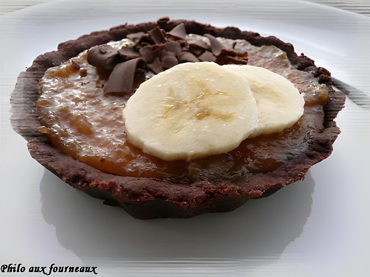 recette Tartelettes Chocolat, Cheesecake & caramel de bananes