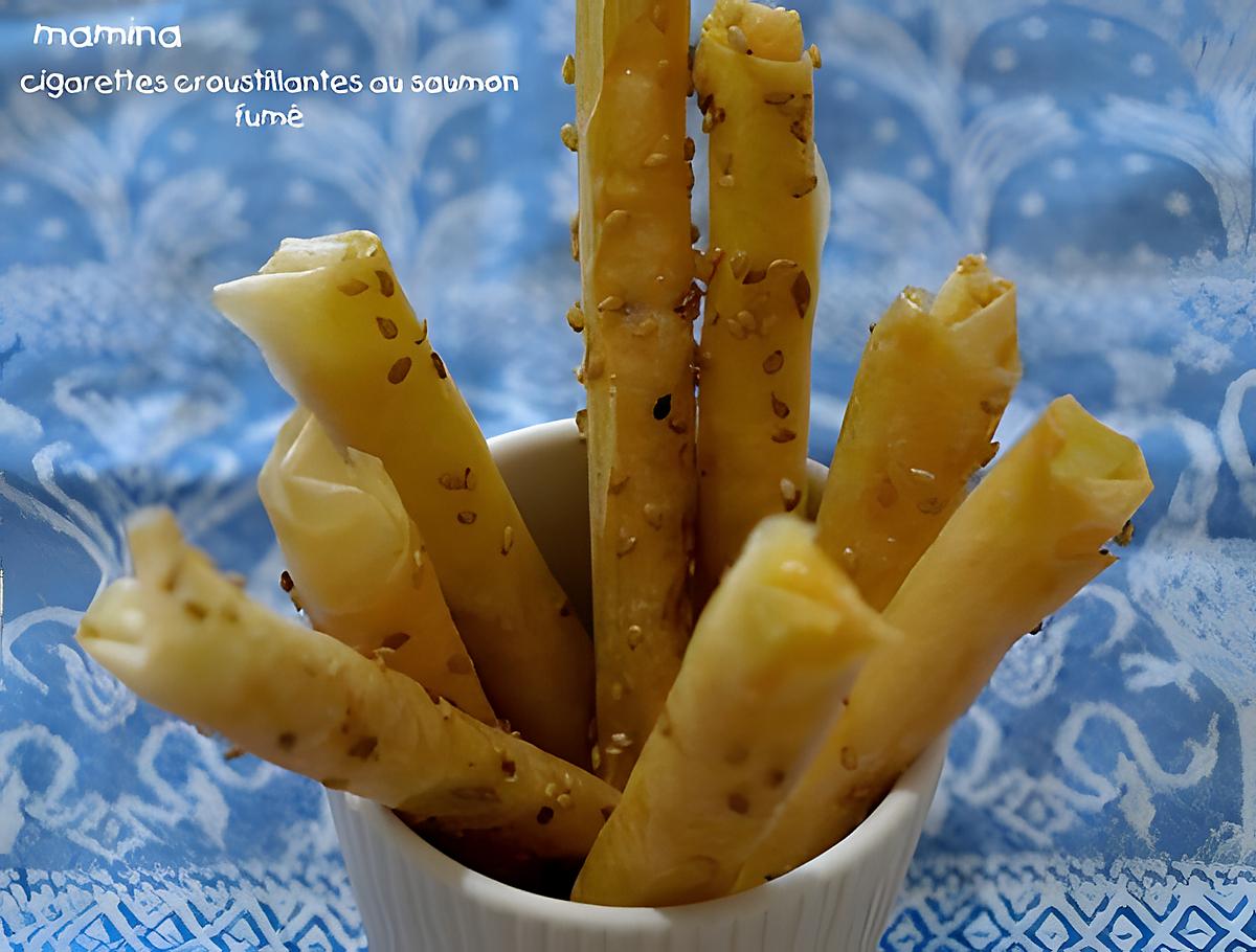 recette CIGARETTES DE SAUMON FUME AU SESAME