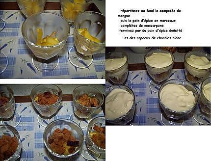 recette Coupe gourmande à la mangue «  façon tiramisu »