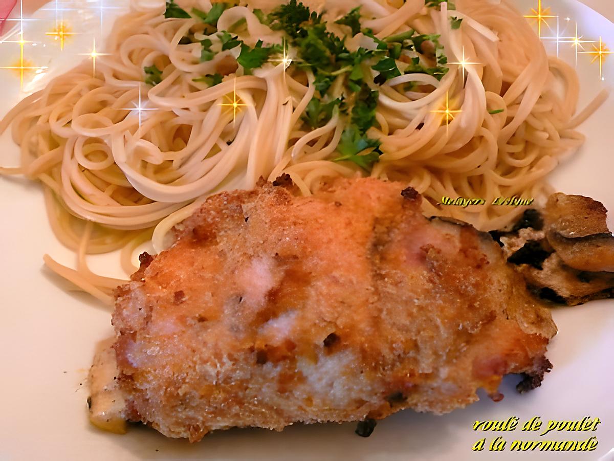 recette roulée d'escalope de poulet à la normande