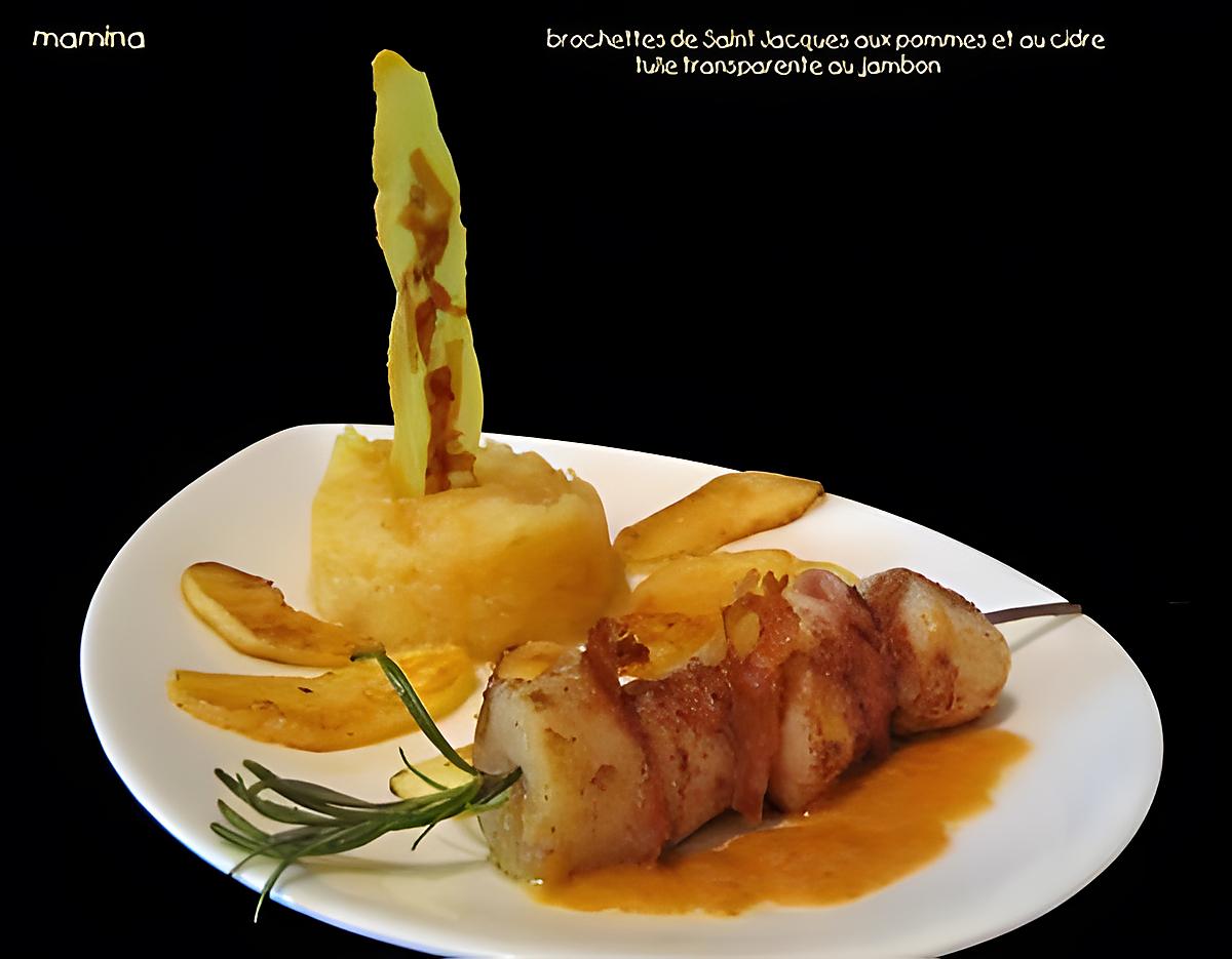 recette COQUILLES SAINT JACQUES A LA COMPOTE DE POMMES ET BEURRE DE CIDRE