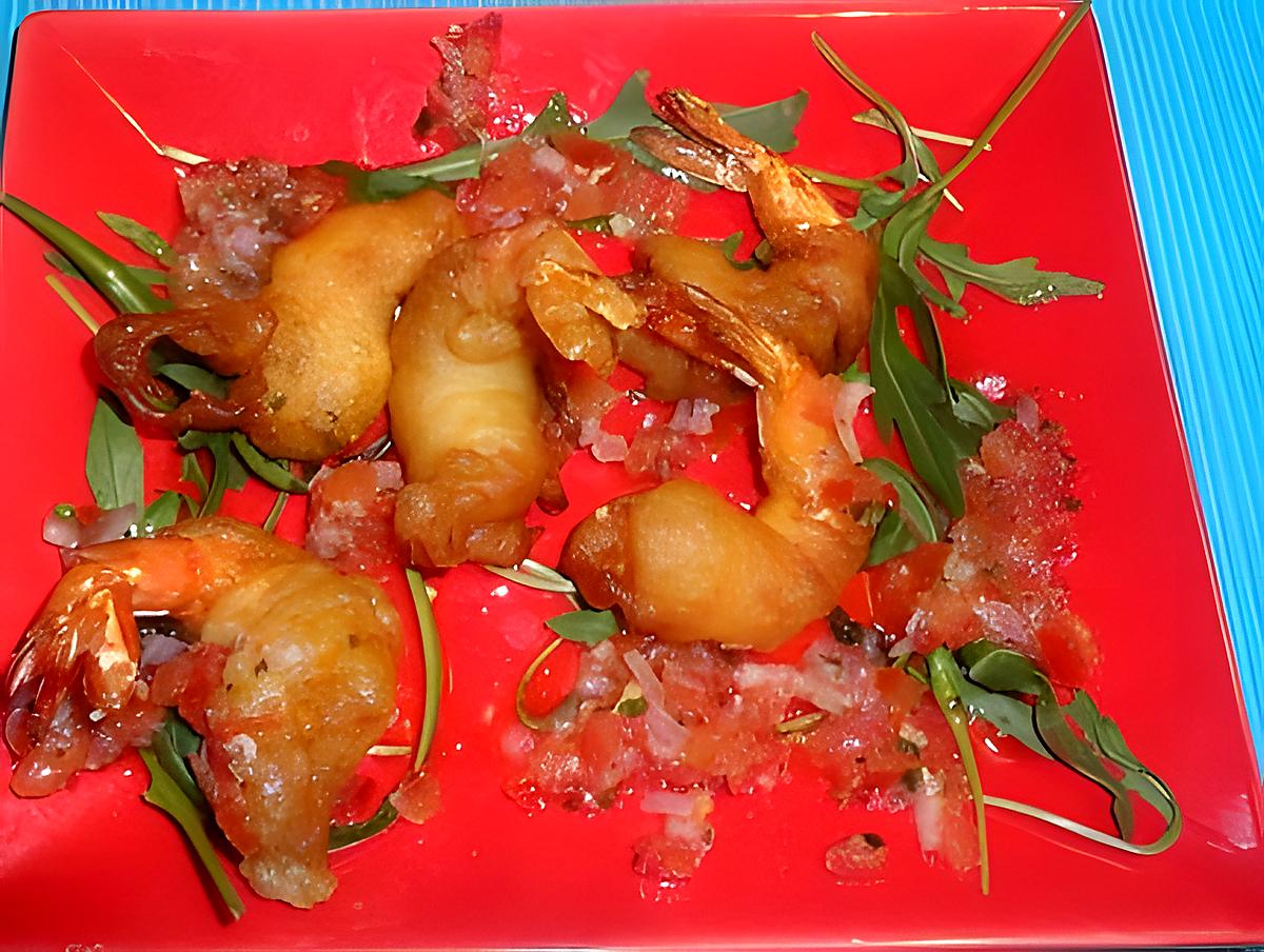 recette TEMPURA DE GAMBAS, SAUCE VIERGE DES ÎLES