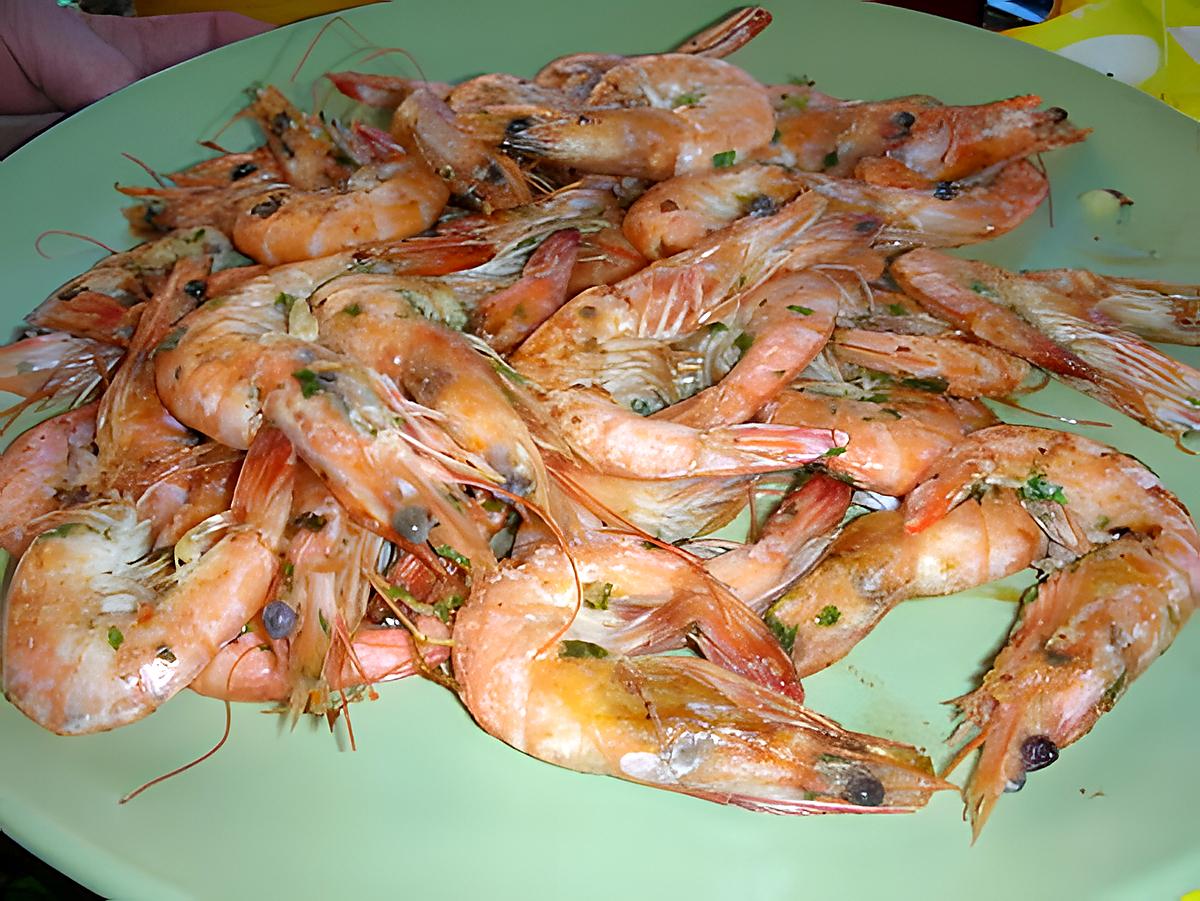 recette Gambas flambée à la plancha