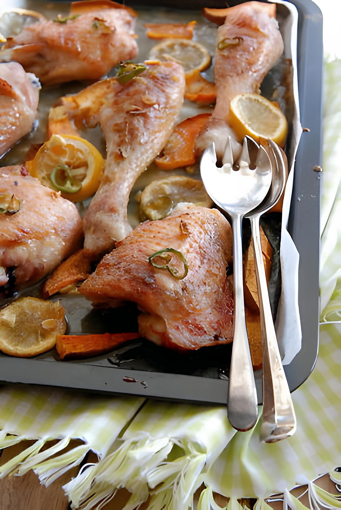 recette Cuisses de poulet au gingembre et aux patates douces