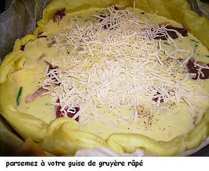 recette Tarte aux asperges sauvages et au magret de canard séché