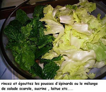 recette Salade "vitaminée " aux pousses d’épinards