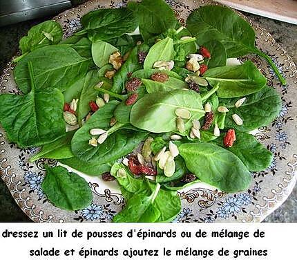 recette Salade "vitaminée " aux pousses d’épinards