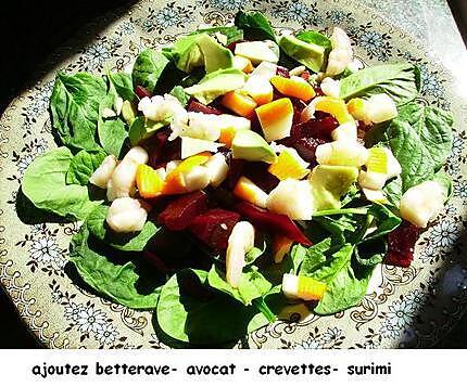 recette Salade "vitaminée " aux pousses d’épinards