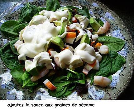 recette Salade "vitaminée " aux pousses d’épinards