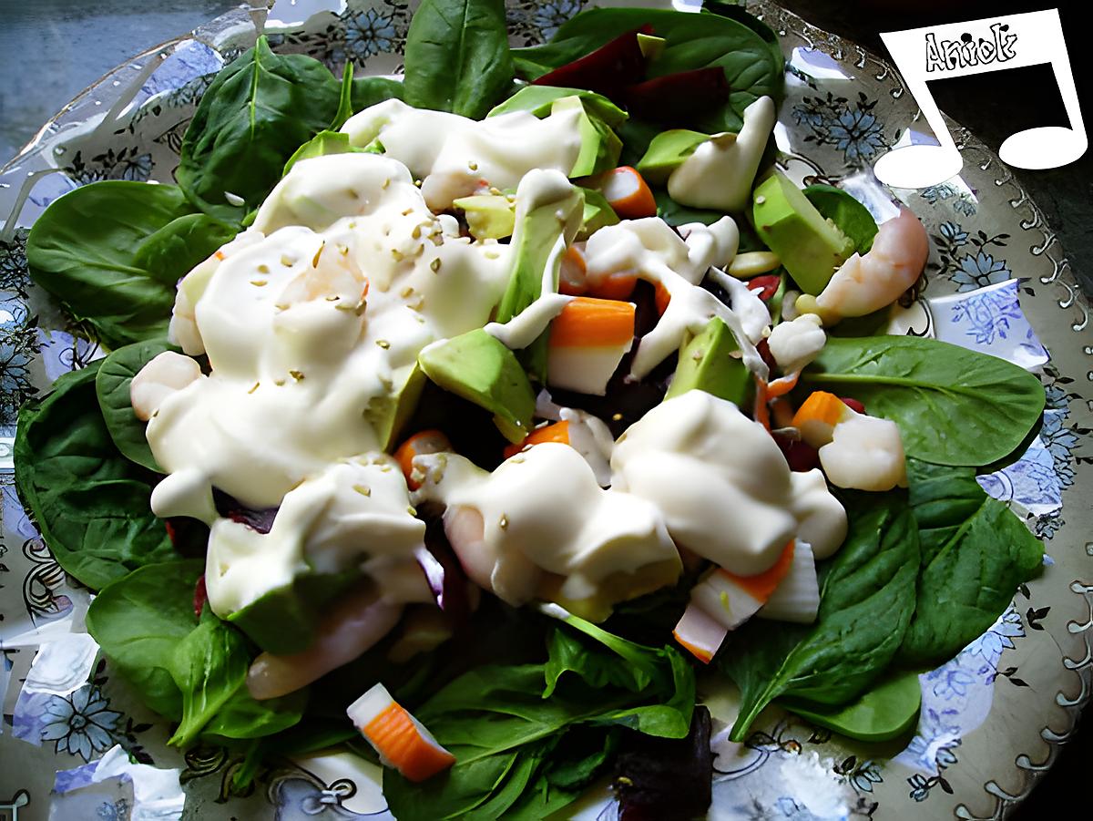 recette Salade "vitaminée " aux pousses d’épinards