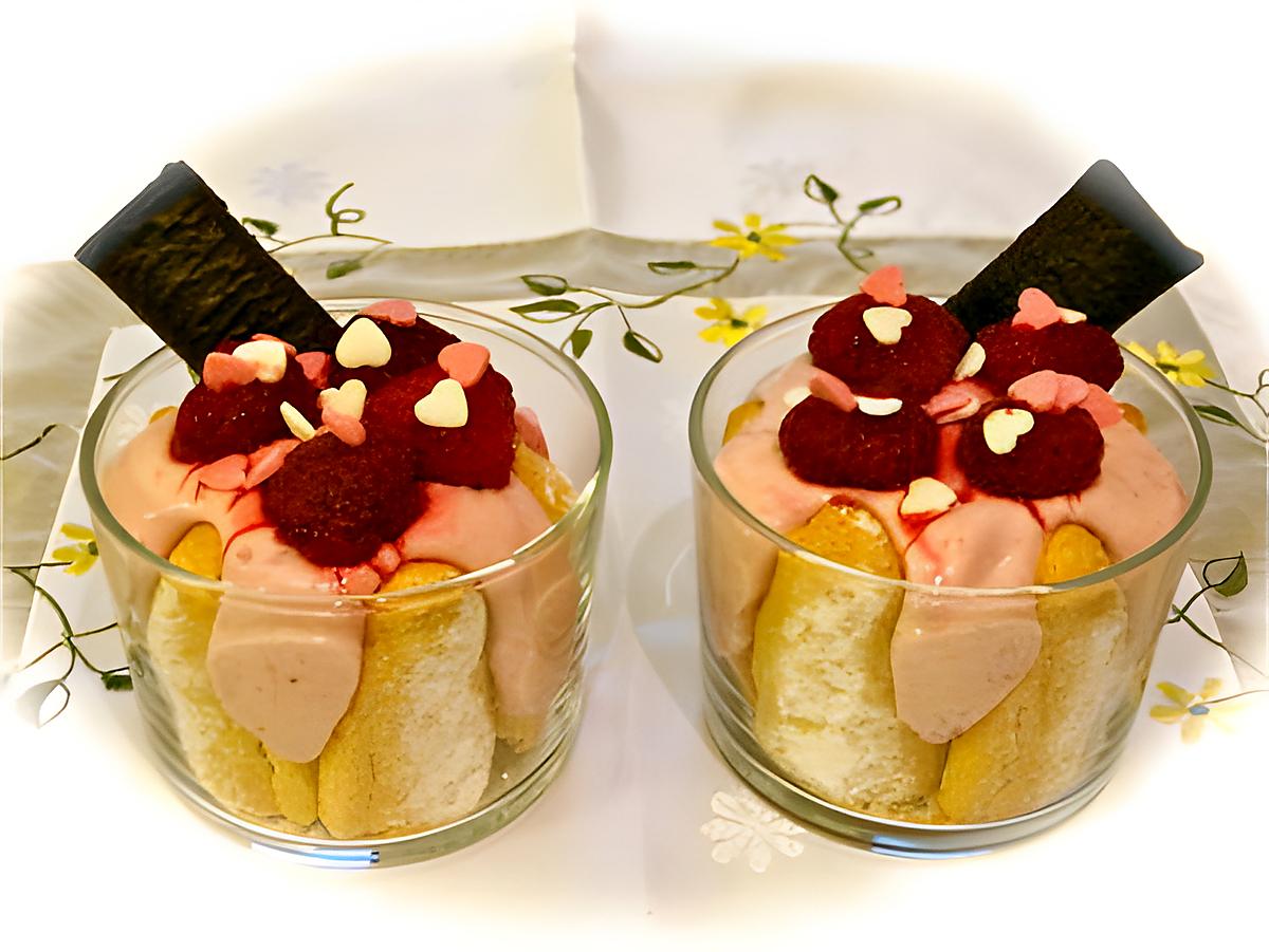 recette VERRINES MOUSSE FRAMBOISES LEGERE