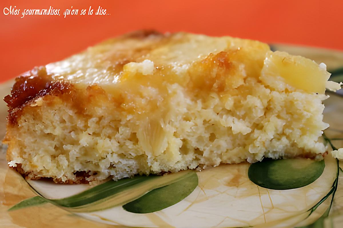 recette Gâteau à l'ananas et caramel