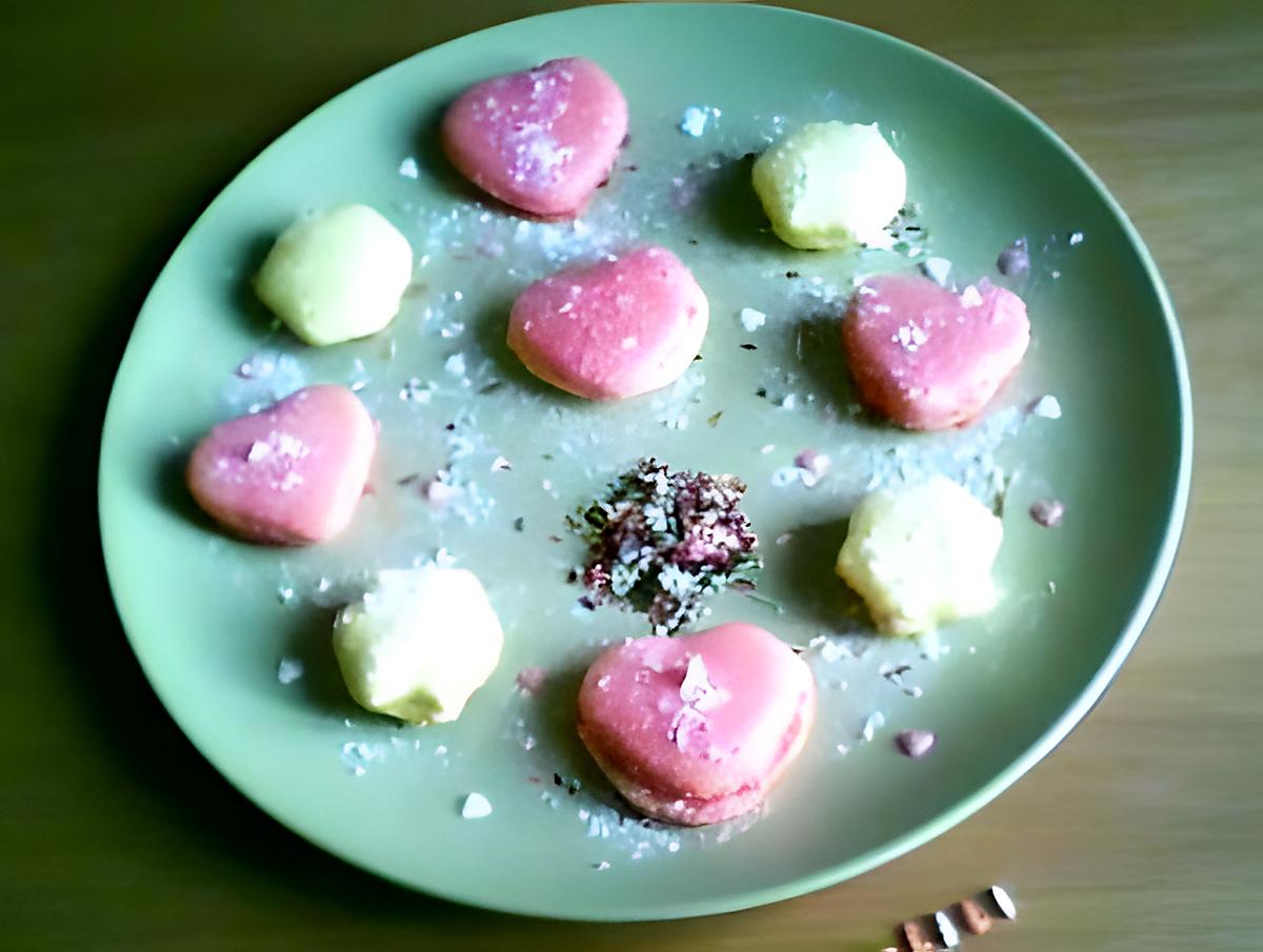 recette ? et ? de macarons aux fraises Tagada ® et au bananes bonbon