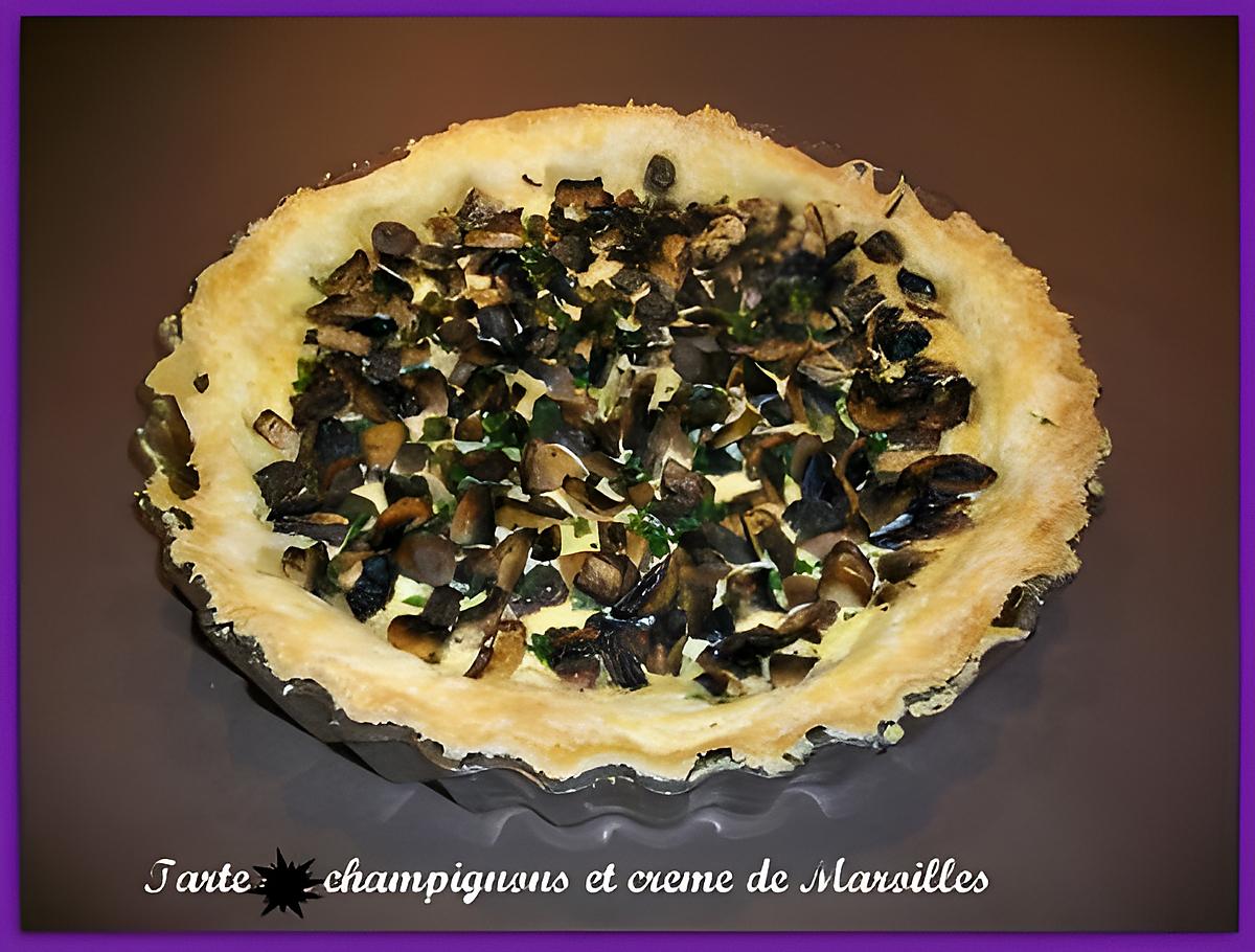 recette Tarte champignons et crème de Maroilles