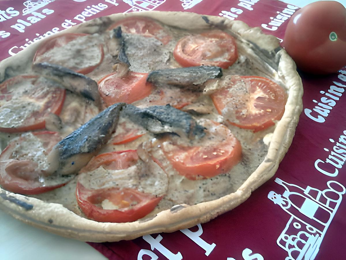 recette Tarte  tomates et maqueraux à la moutarde