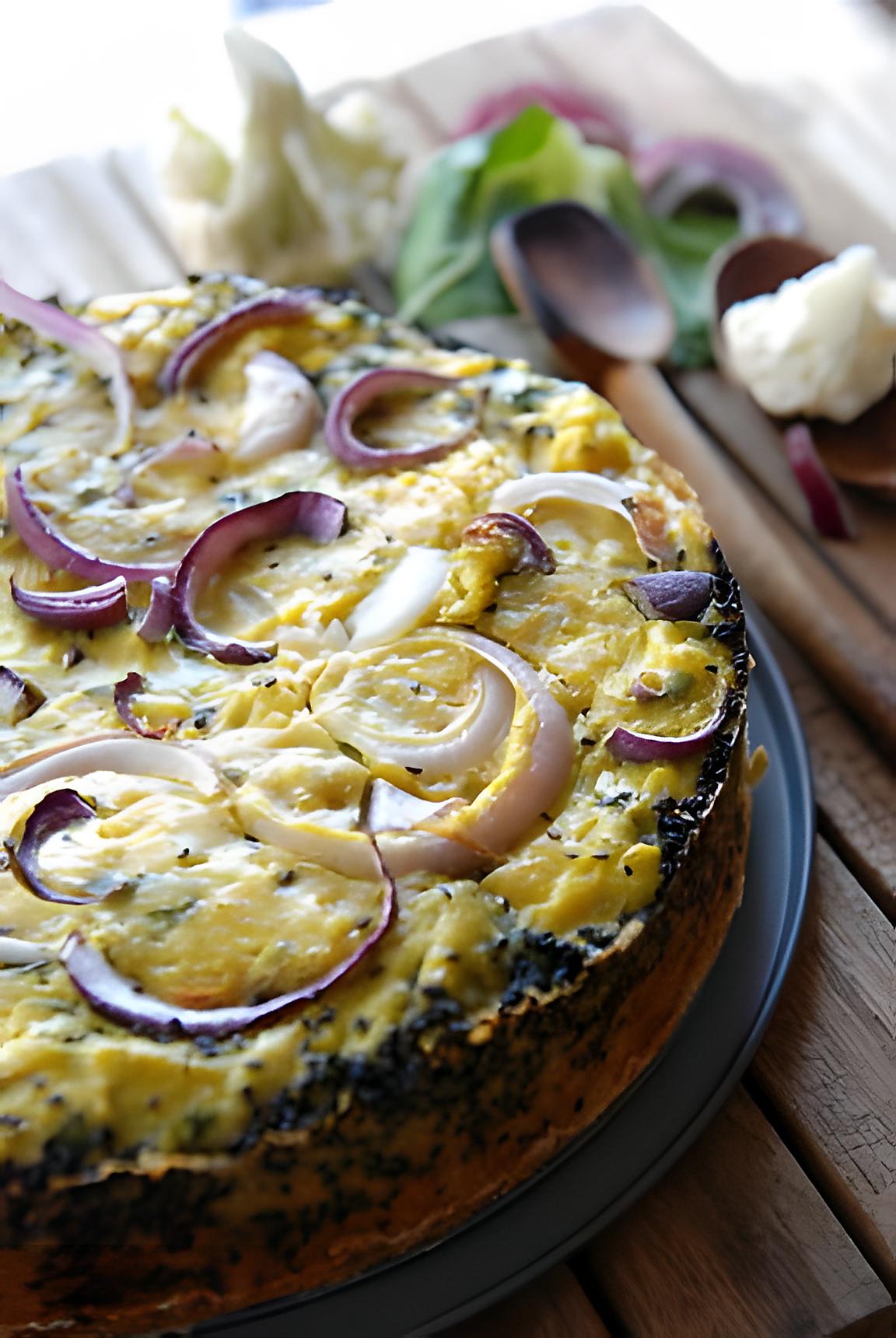 recette Gâteau de chou-fleur, basilic et parmesan