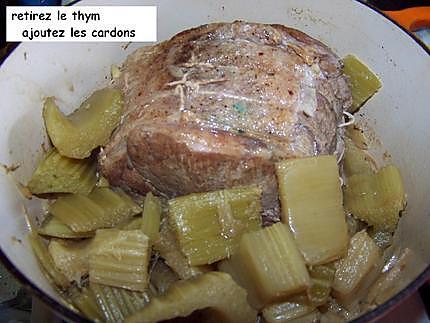 recette Roti de veau aux cardons à la cocotte